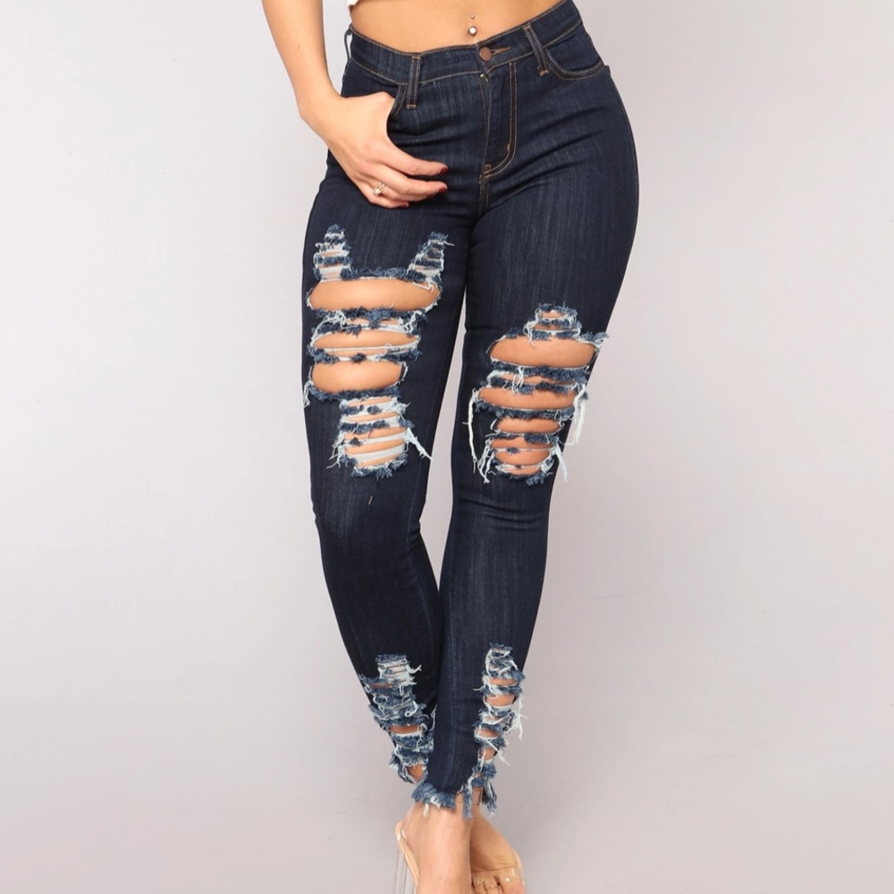 NEW Fashion Nova High Waist Ripped Jeans 7